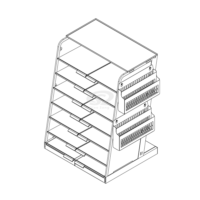 Multi-Layer Newspaper Display Stand, Fits Tabloid-size Papers-Silver 