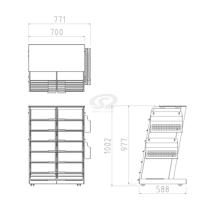 Multi-Layer Newspaper Display Stand, Fits Tabloid-size Papers-Silver 