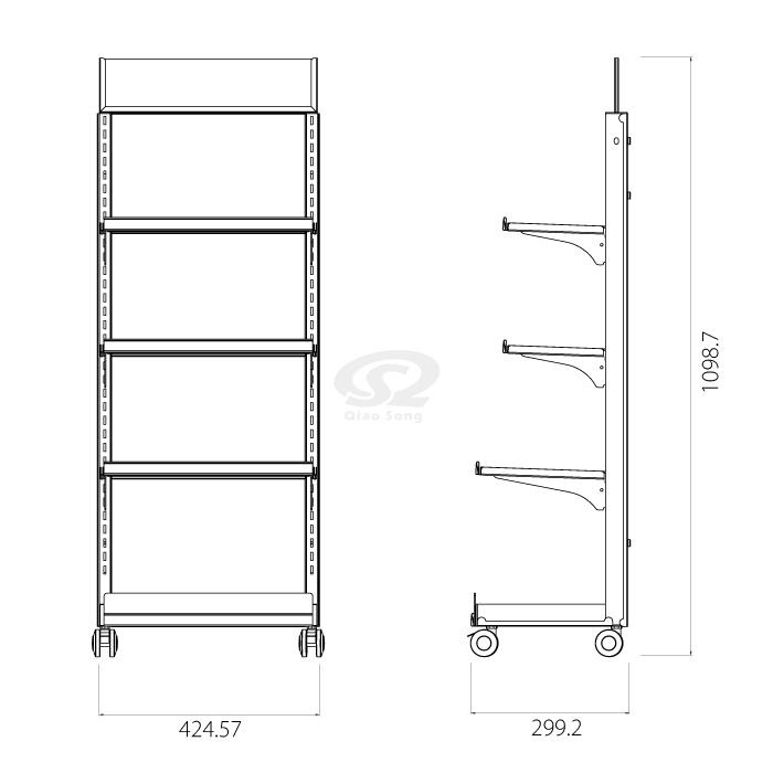 Strong Construction Display Shelving with Easy Movement  