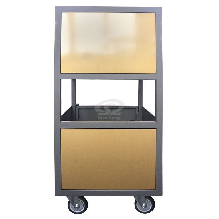 The High-Capacity Silver Movable Bin Trolley