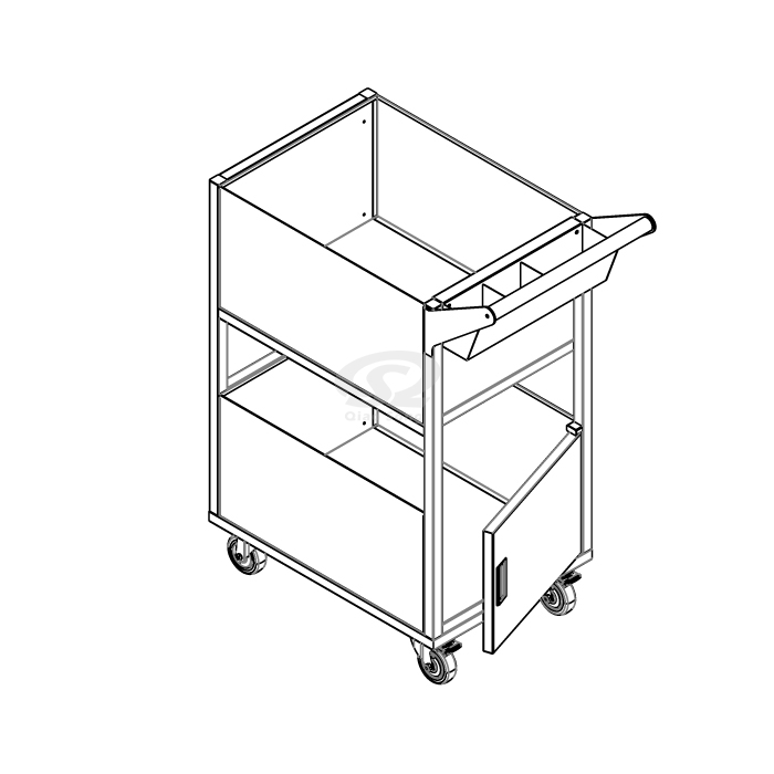 The High-Capacity Silver Movable Bin Trolley