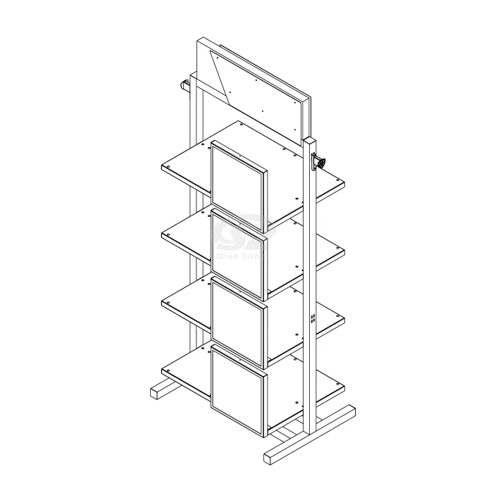 Custom 4-Layer Boutique Garment Display Stand with POP