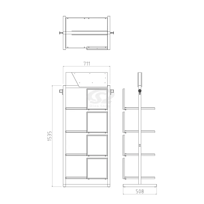 Custom 4-Layer Boutique Garment Display Stand with POP