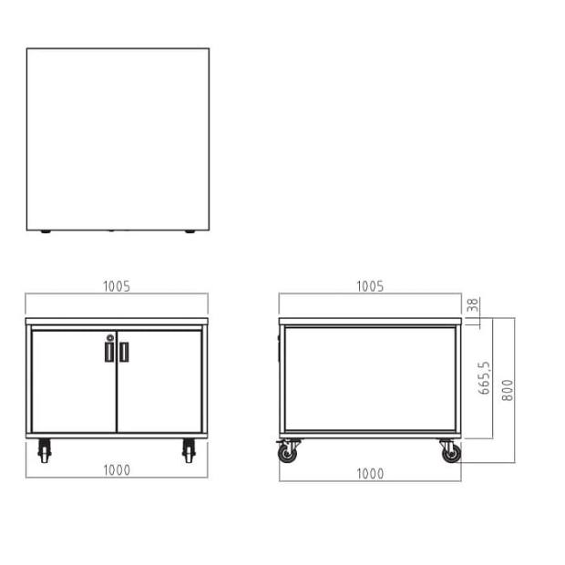 Stainless Steel Cabinet Working Tabletop with Swing Doors _3_.jpg